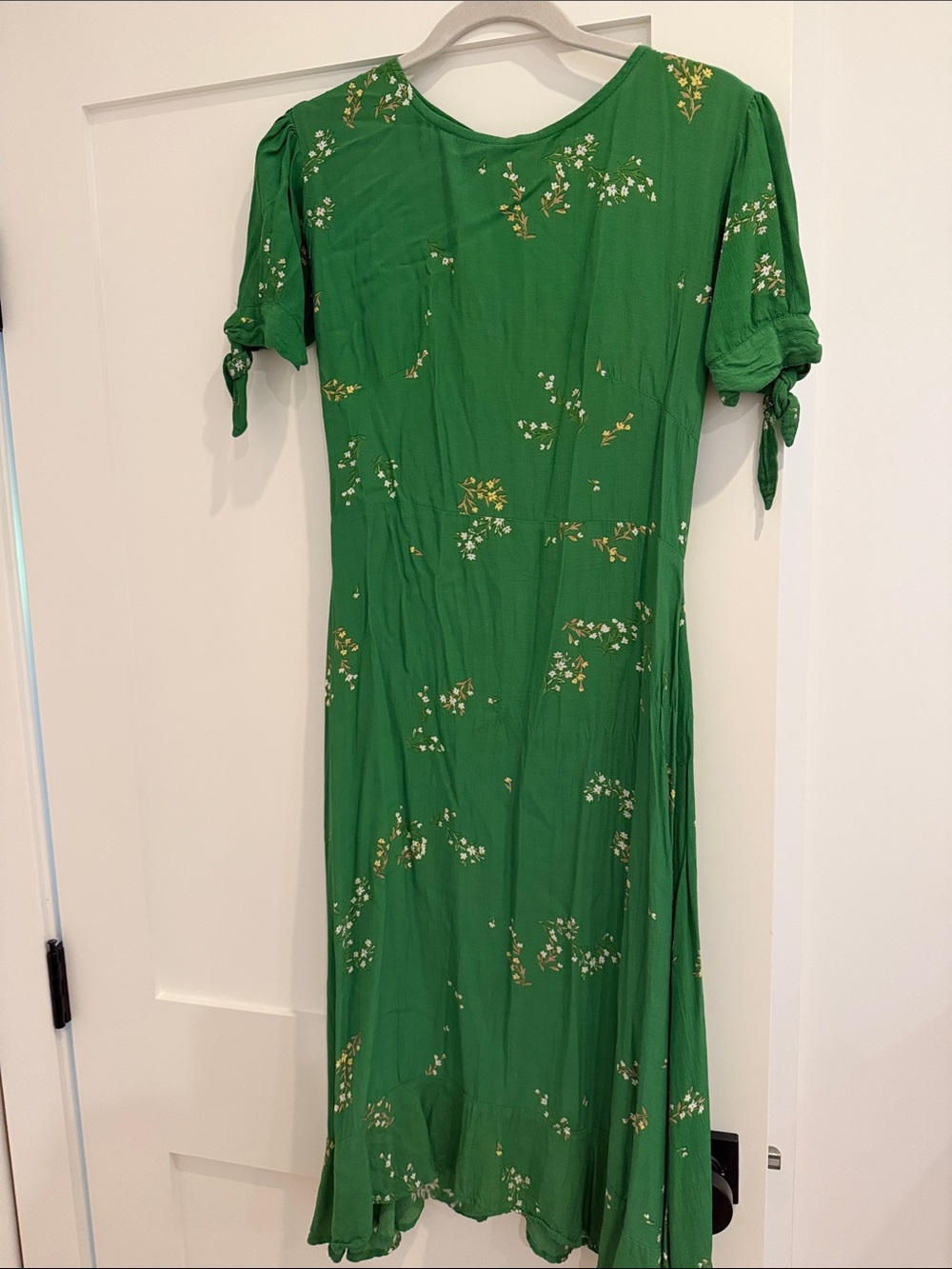 Faithfull the Brand Green Floral Midi Dress